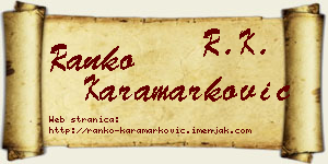 Ranko Karamarković vizit kartica